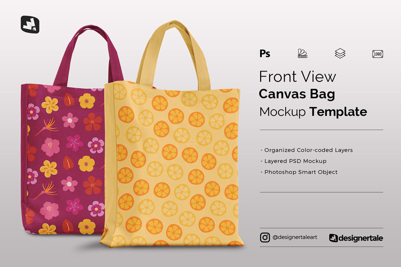 Mockup di borsa di tela vista frontale - Caratteristiche Immagine 1