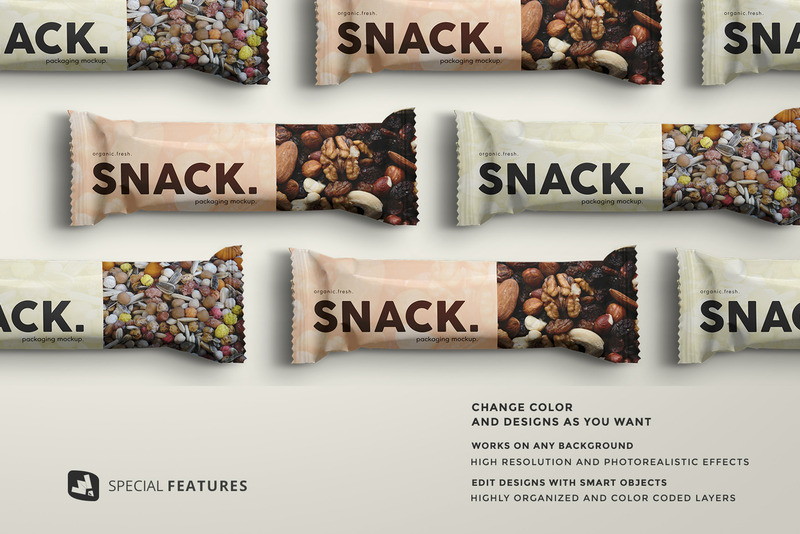 Organic Snack Bar Packaging Mockup - Features Image 6