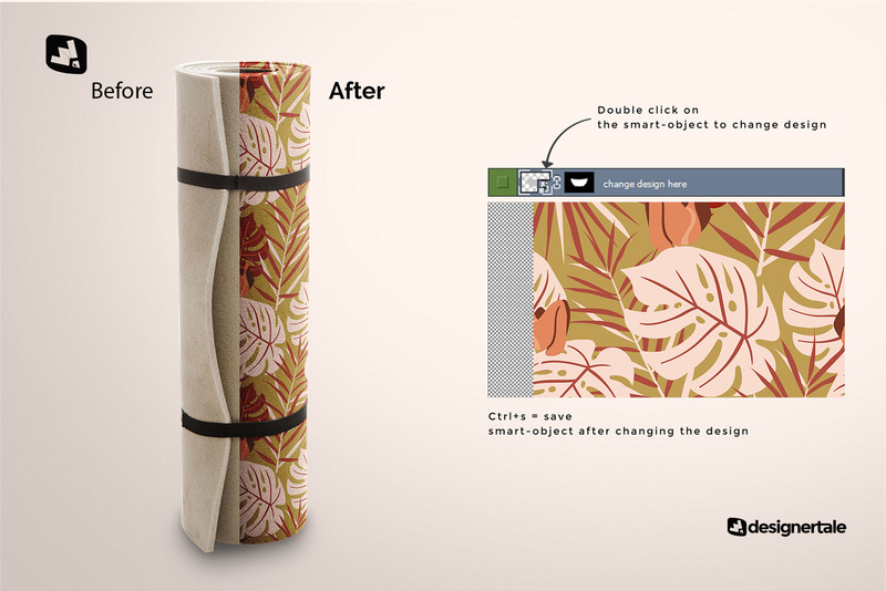 Rolled Up Yoga Mat Set Mockup - Features Image 2