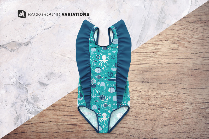 Baby Girl’s Ruffled Swimsuit Mockup - Features Image 5