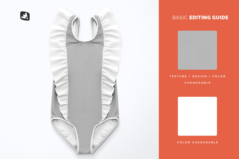Baby Girl’s Ruffled Swimsuit Mockup - Features Image 8