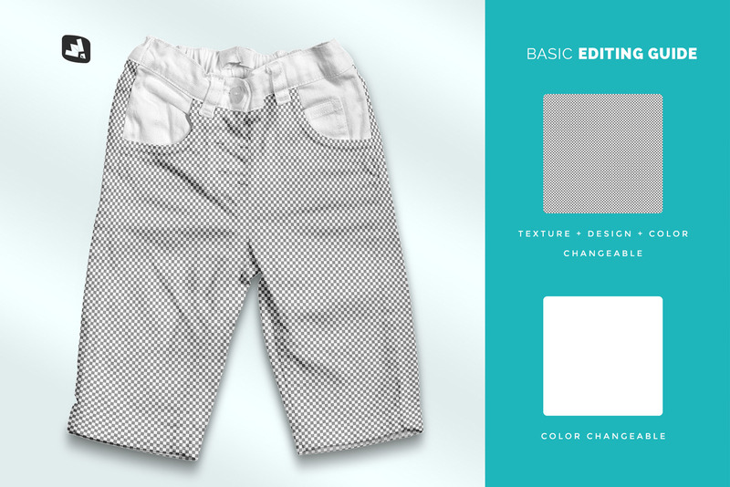Mockup di jeans per bambini vista dall'alto - Caratteristiche Immagine 8