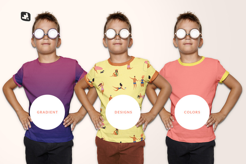 带太阳镜的儿童日常服装样机 - Features Image 4