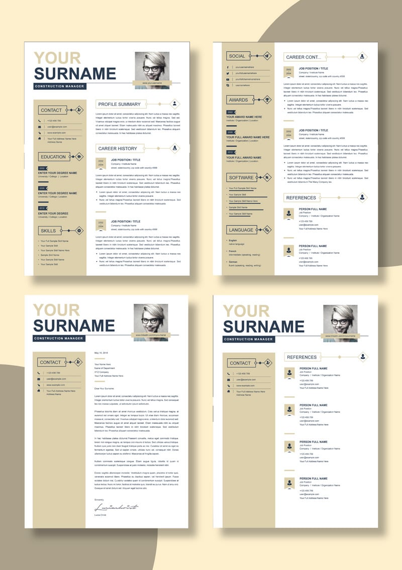 Photo Resume Template Golden Color - Features Image 1