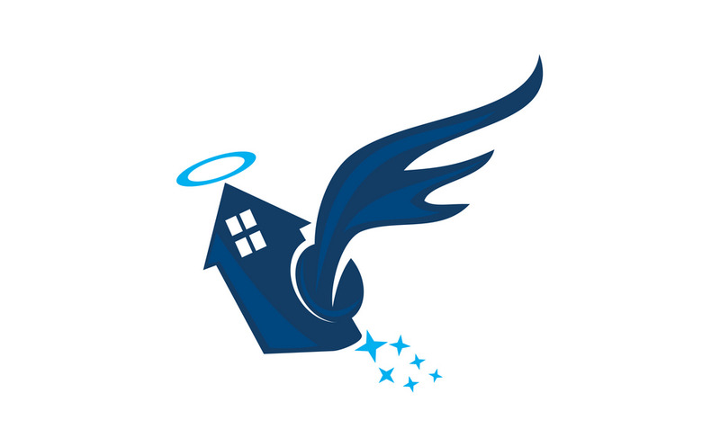 Modèle de conception de logo Angel Home Wings vecteur - Caractéristiques de l’image 1