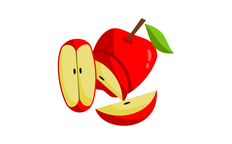 Logo della fetta di frutta della mela rossa - Caratteristiche Immagine 1