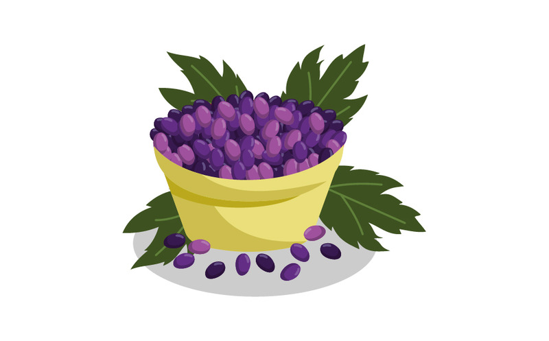 Racimos de uva Fruta y hojas logo vector - Características Imagen 1