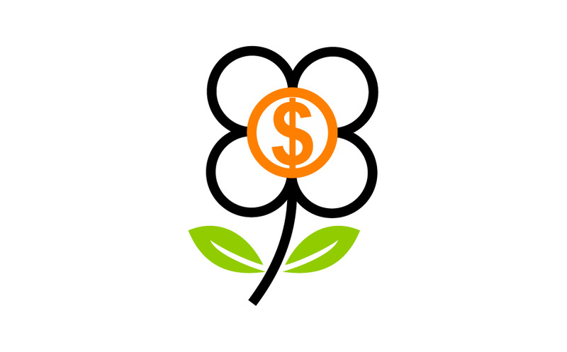 Modello di logo del fiore del dollaro di investimento - Caratteristiche Immagine 1