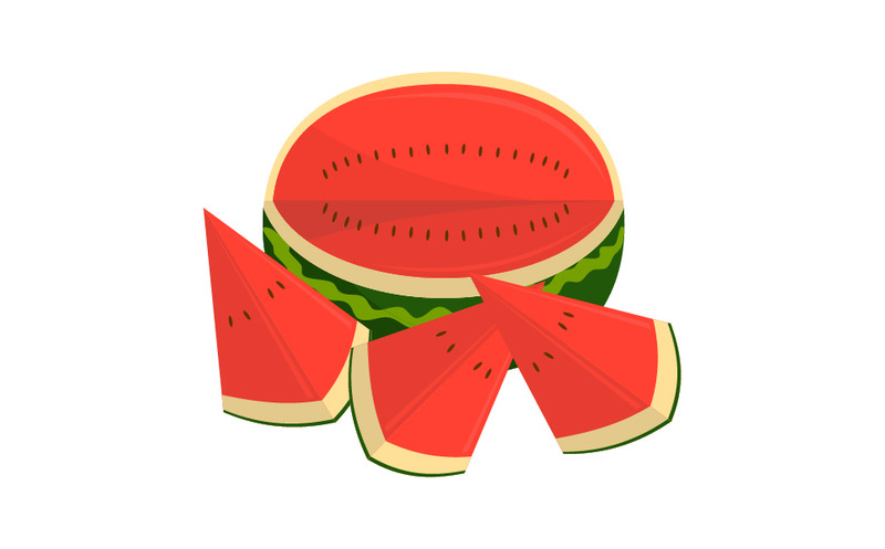 Disegno del logo di pezzi di frutta di anguria - Caratteristiche Immagine 1