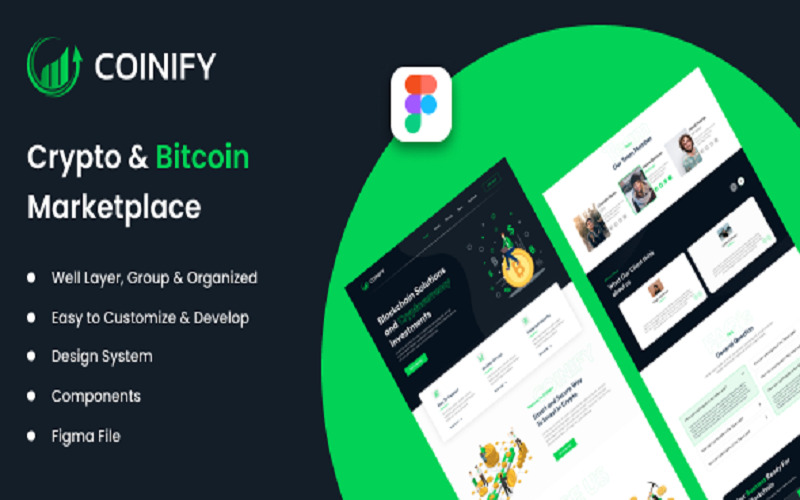 COINIFY- Marketing One Page Figma Templates - Features Image 1