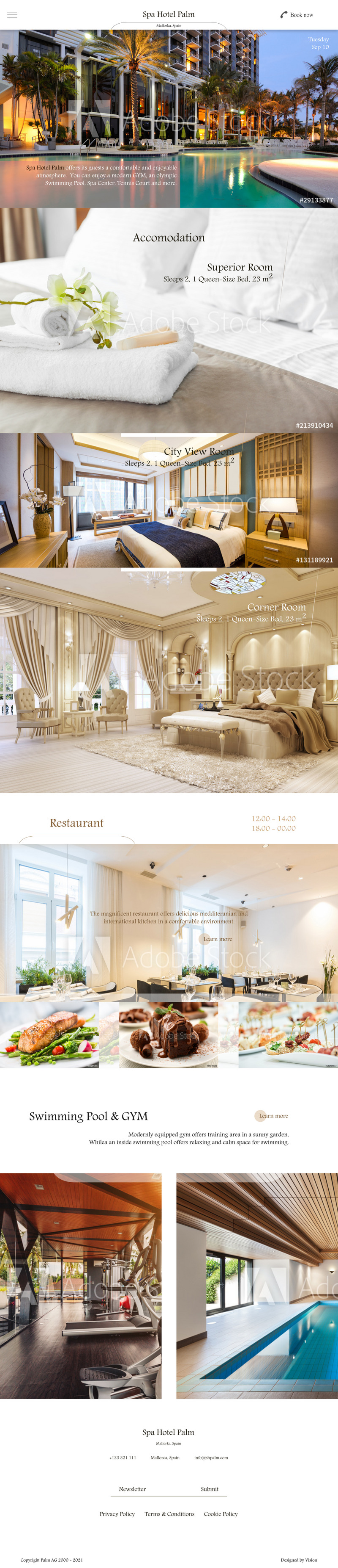 Hotel Site Landing Page Layout PSD Template - TemplateMonster