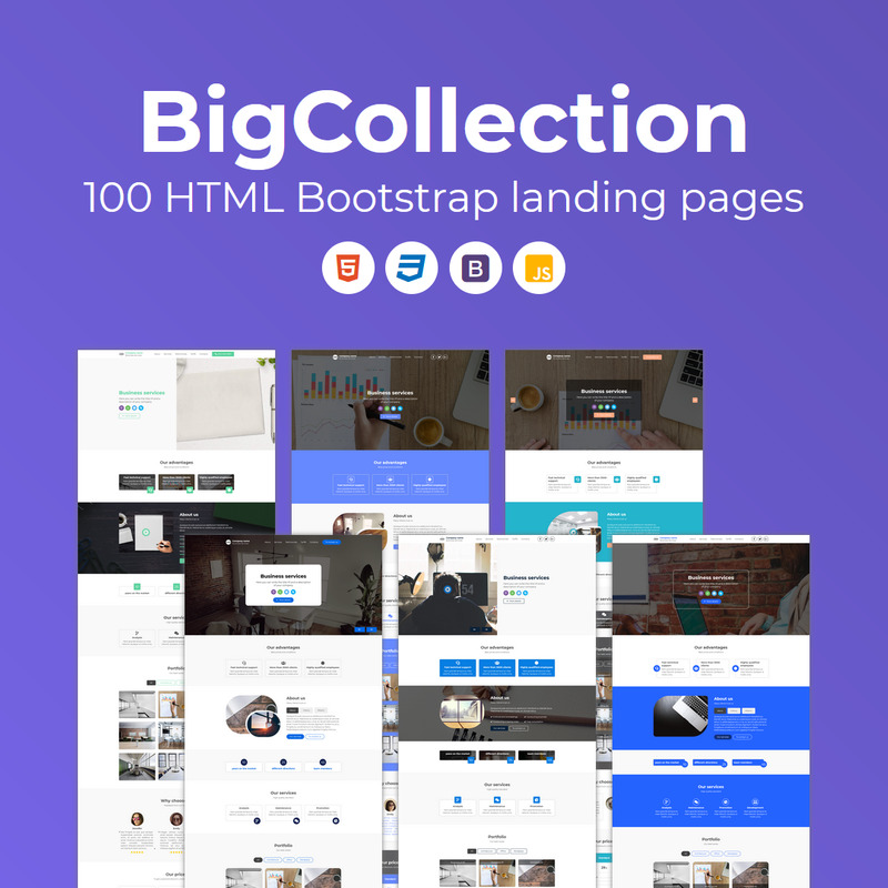 BigCollection - 100 HTML Bootstrap Landing Page Templates - Features Image 1