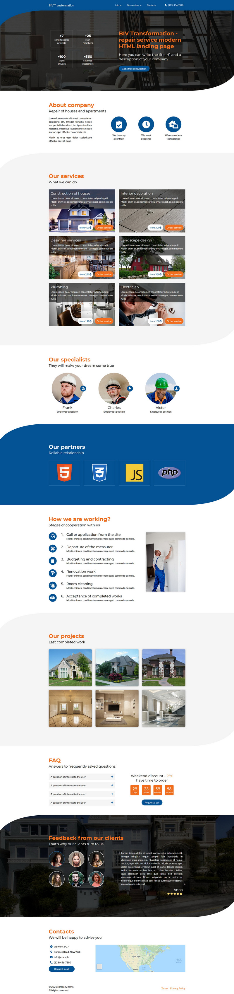 Transformation - repair service HTML landing page template - Features Image 1