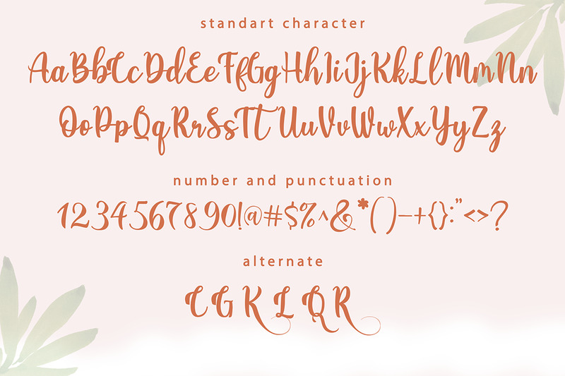Revania Font Calligraphy E Font Script Modern - Caratteristiche Immagine 1