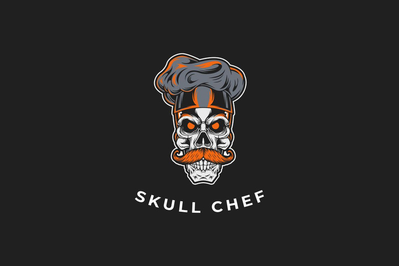 Skalle kock logotyp grafisk mall - Features Image 1