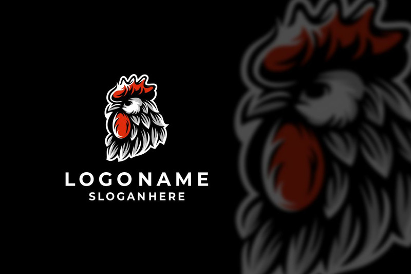 Nuovo design del logo grafico della testa di gallo - Caratteristiche Immagine 1
