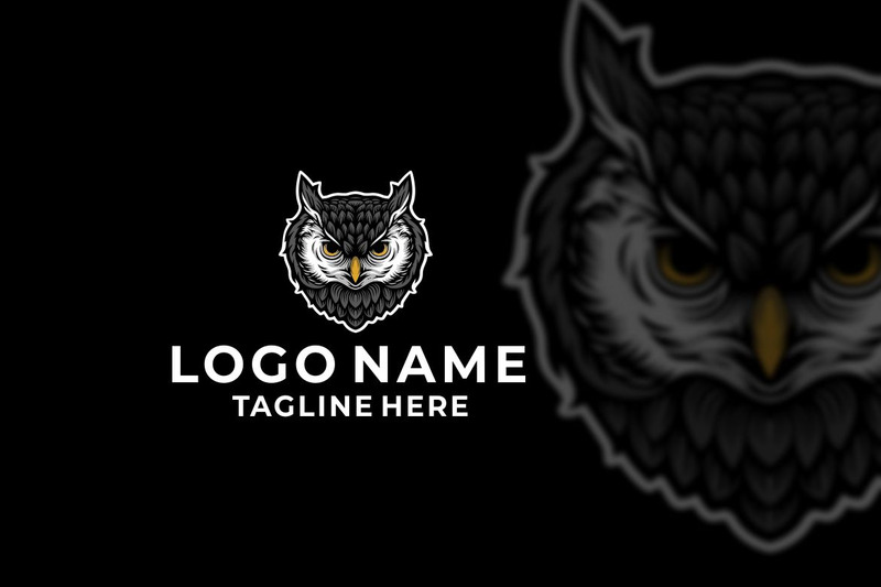 Baykuş Kafa Ön Grafik Logo Tasarımı - Features Image 1