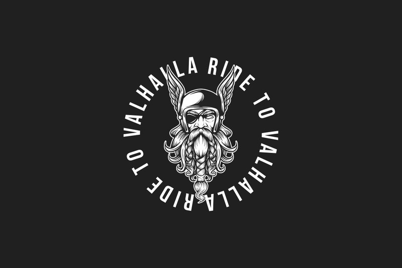 Vettore del logo della motocicletta vichinga - Caratteristiche Immagine 1