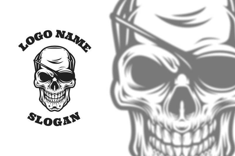 Disegno grafico del logo del teschio dei pirati - Caratteristiche Immagine 1