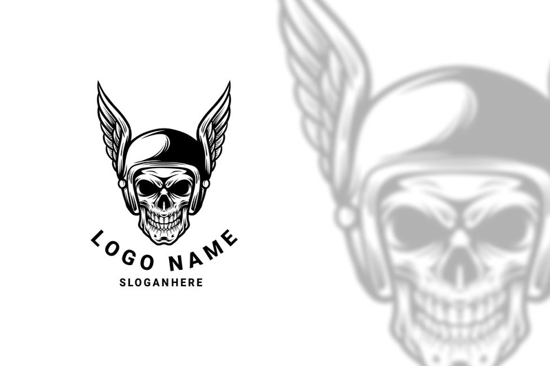 Monokrom Rider Skull Graohic logotypdesign - Features Image 1