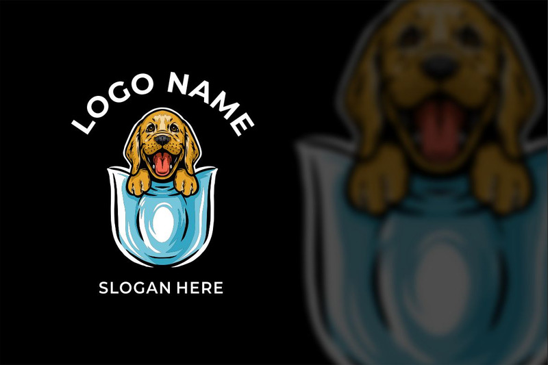 Disegno grafico del logo del cane tascabile - Caratteristiche Immagine 1