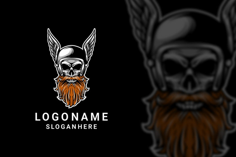Skäggskalle hjälm grafisk logotyp - Features Image 1