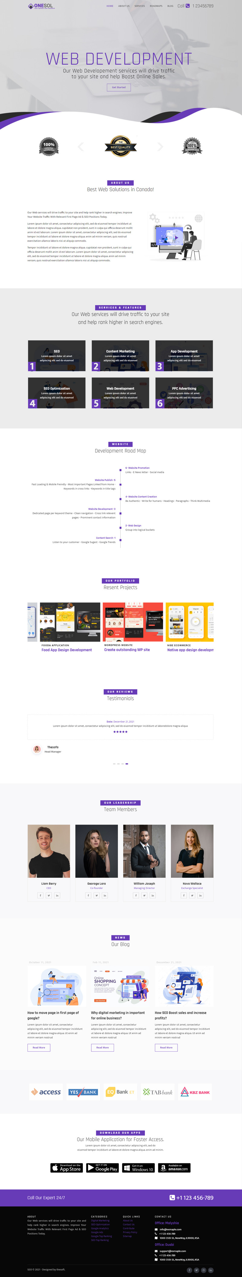 OneSol - Modèle de page de destination polyvalente pour la conception et le développement de sites Web - Features Image 1