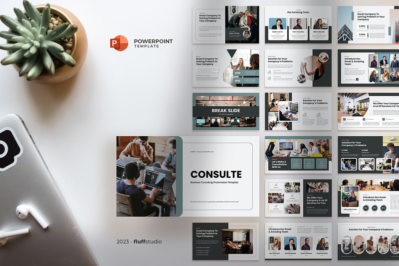 Consulte - Business Consulting Powerpoint Template - Features Image 1