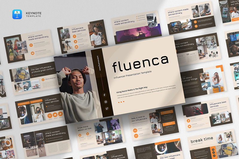 Fluenca - Modello keynote per influencer e creatore di contenuti - Caratteristiche Immagine 1