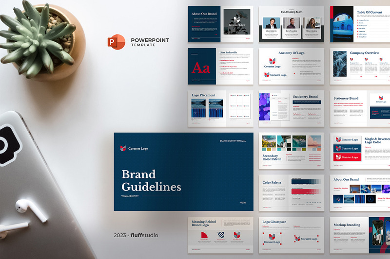 Руководство по бренду Шаблон Powerpoint руководства по бренду - Features Image 1