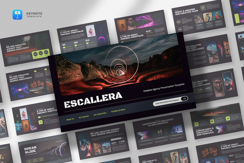 Escallera - Шаблон Keynote для креативного агентства - Features Image 1