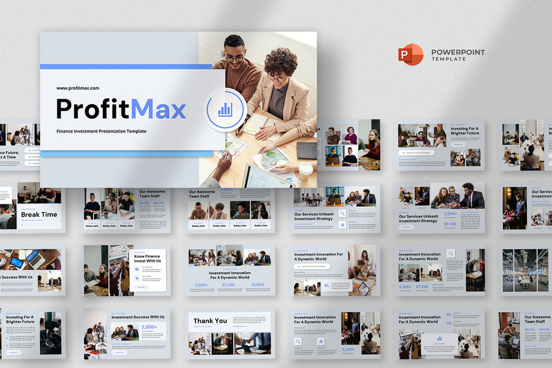ProfitMax - 金融投资PowerPoint模板 - Features Image 1