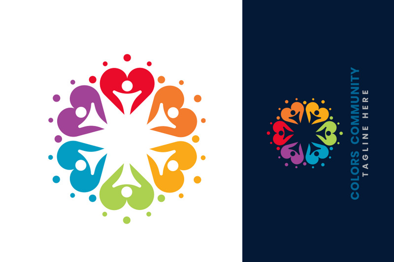 Colourful People and Heart Logo Template - Features Image 2
