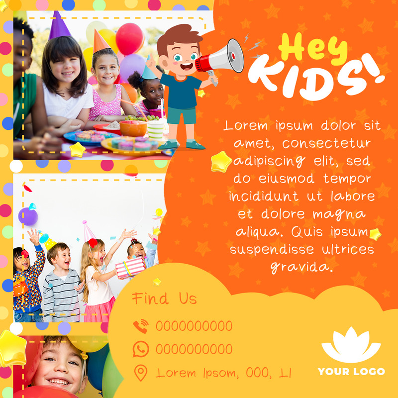 Kids Party feed Social Media Template - Features Image 2