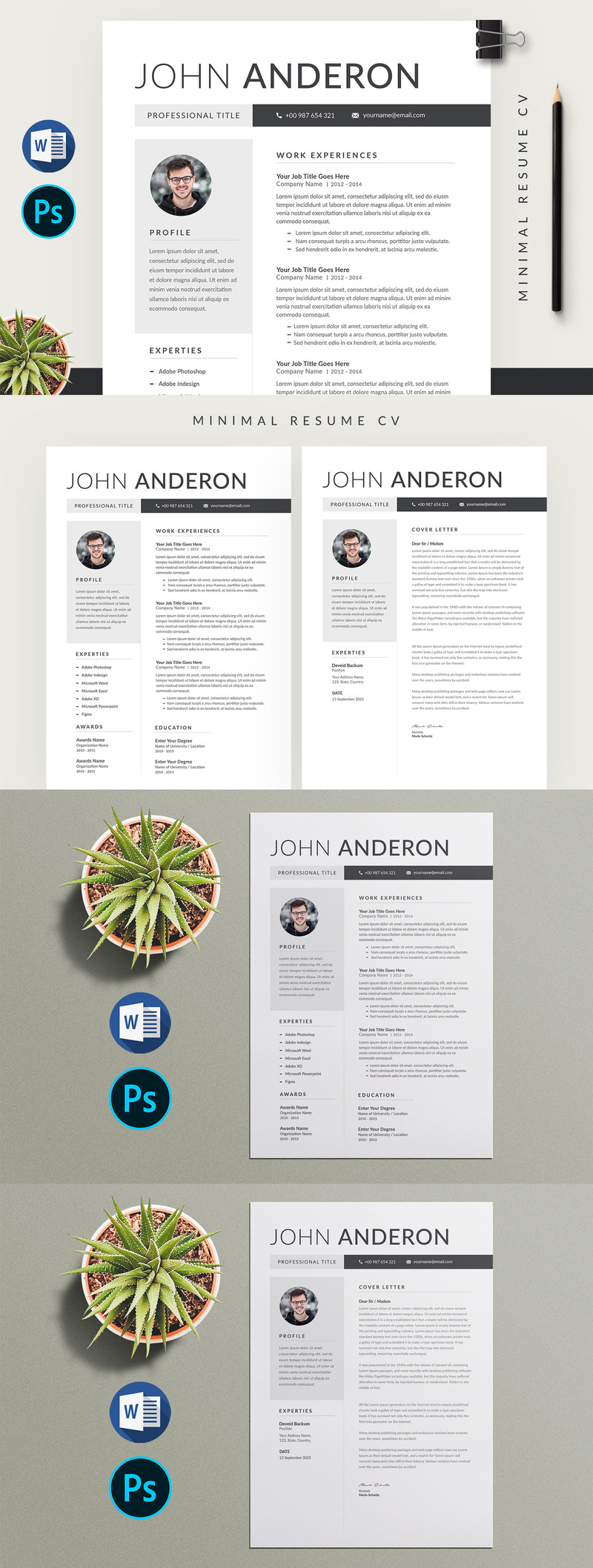 Modern Resume Template, Minimal Resume - Features Image 1