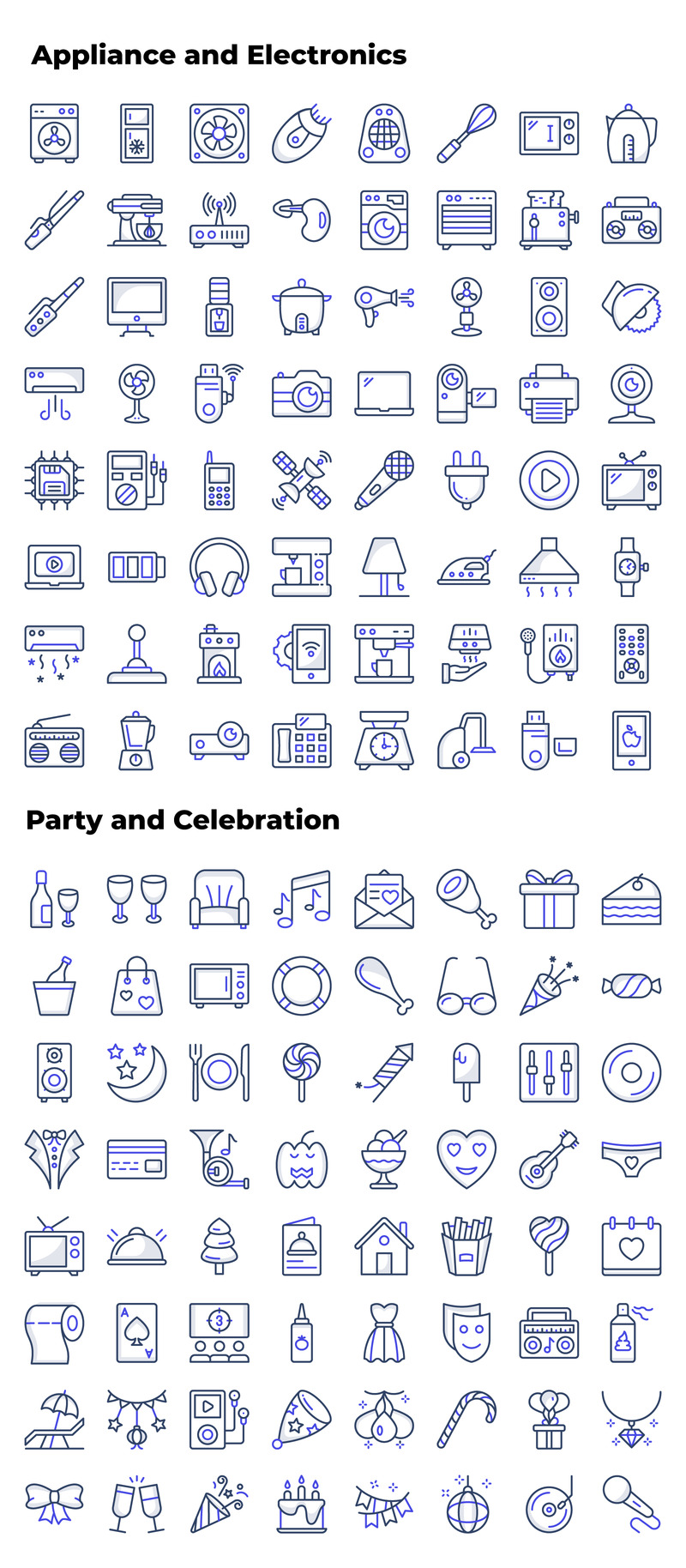 750+ Bundle of colored vector line icons - Features Image 1