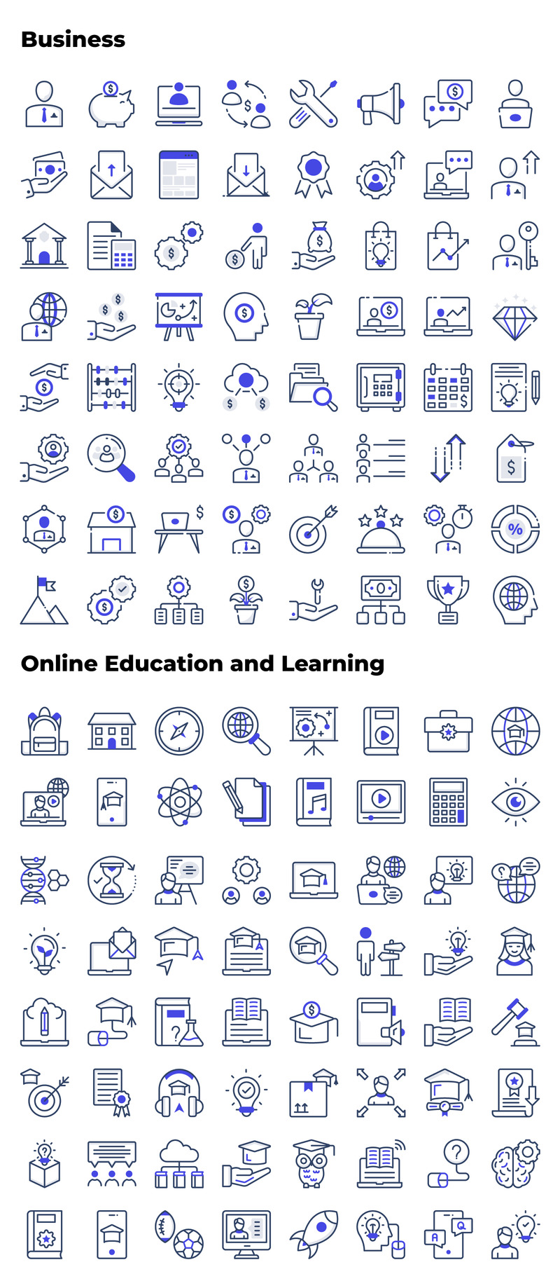 750+ Bundle of colored vector line icons - Features Image 4