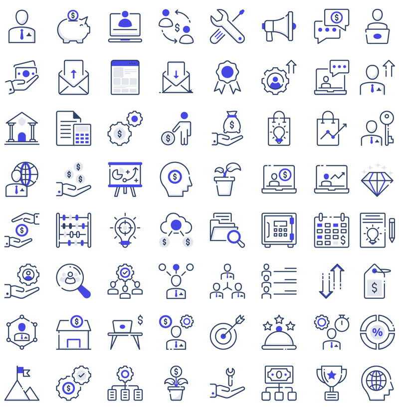 60 多个商业彩色线条图标 - Features Image 1