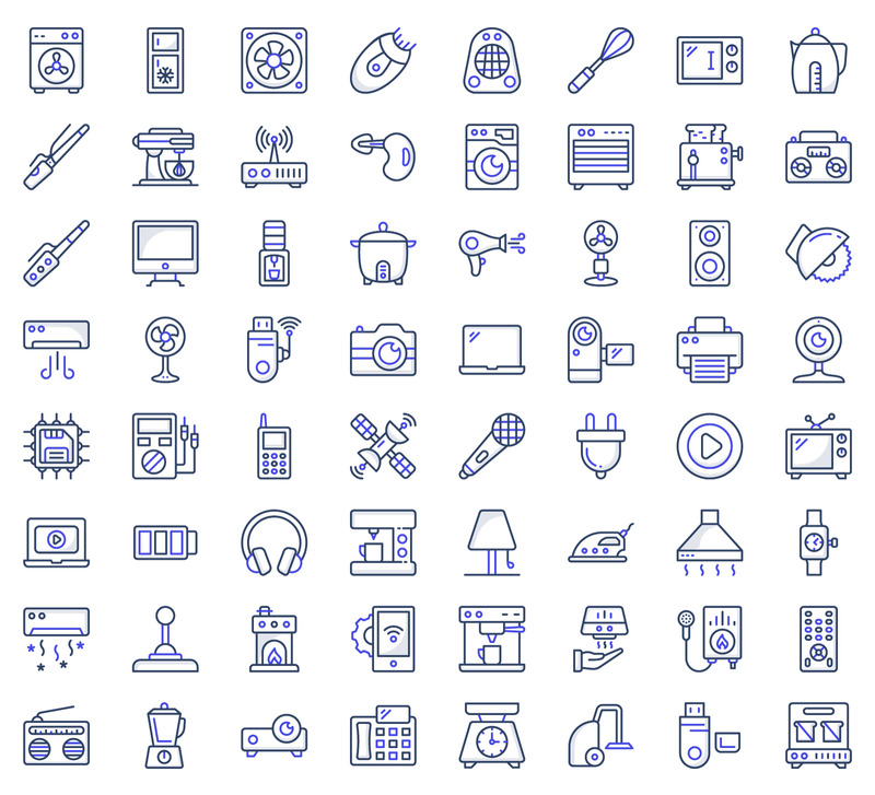 70 цветных линий бытовой техники и электроники - Features Image 1