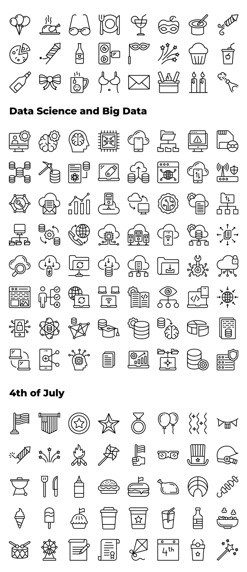 750+ Bundle of colored vector line icons - Features Image 13