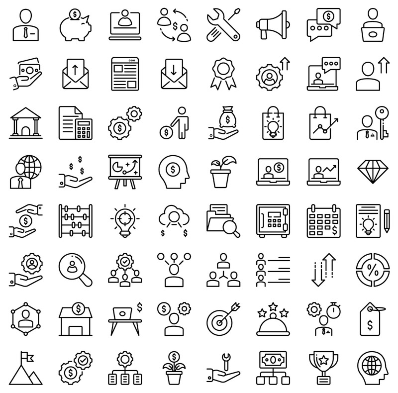 60 多个商业彩色线条图标 - Features Image 3