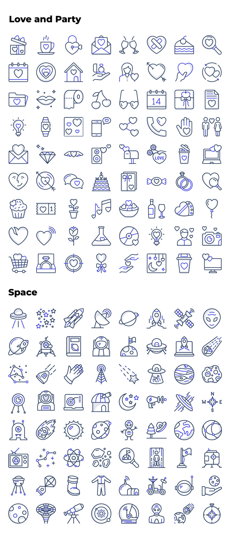 750+ Bundle of colored vector line icons - Features Image 3