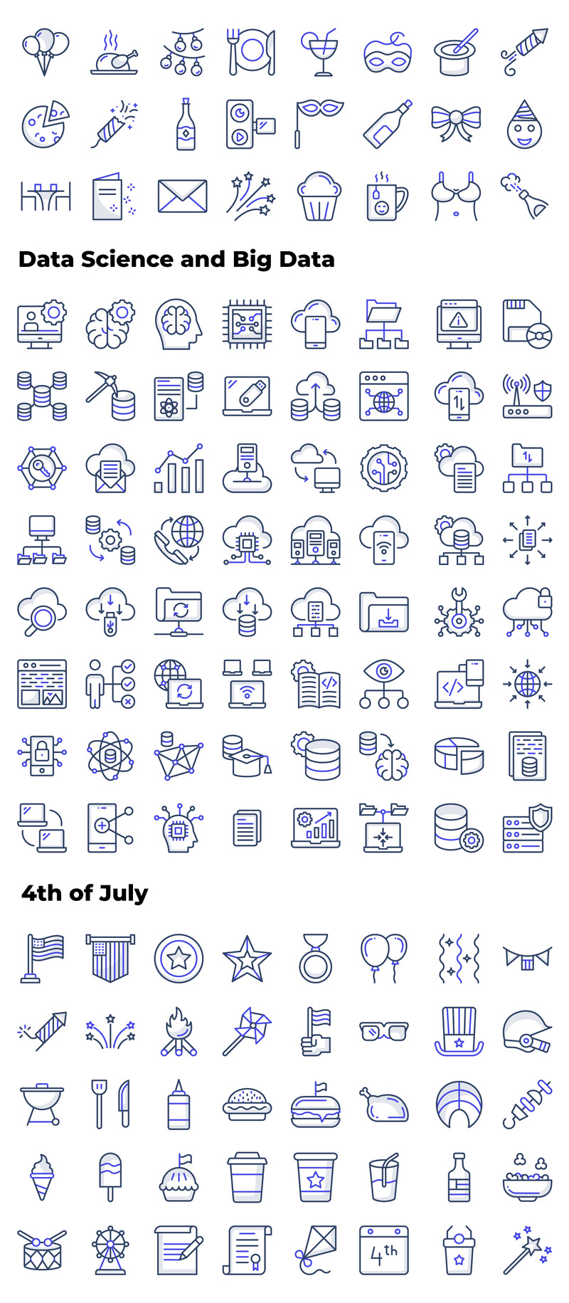 750+ Bundle of colored vector line icons - Features Image 2
