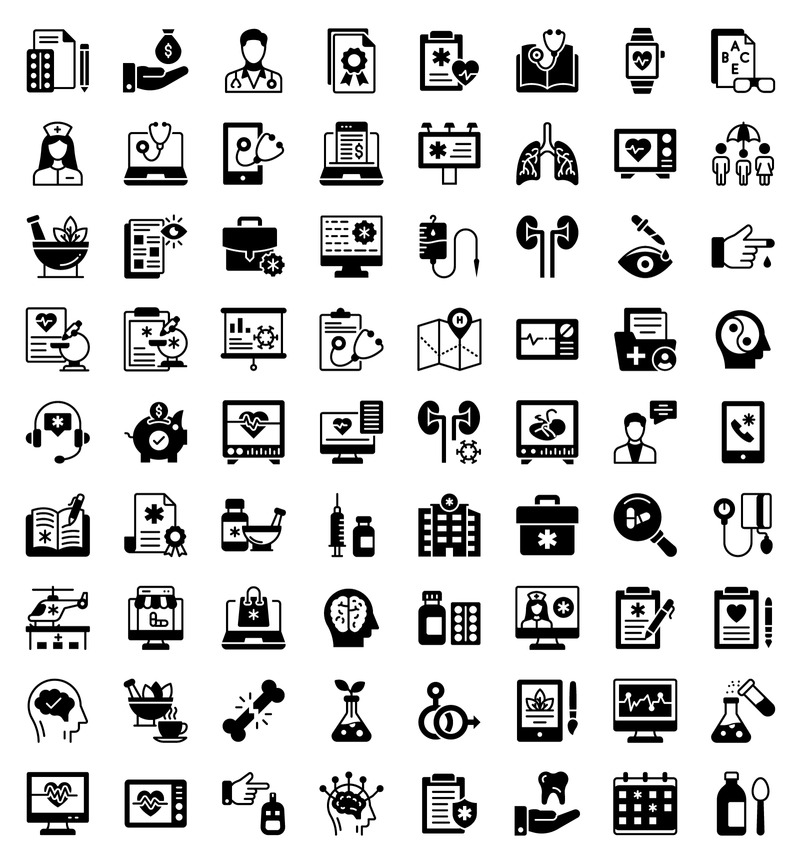 70+ 医疗保健创意设计图标 - Features Image 2