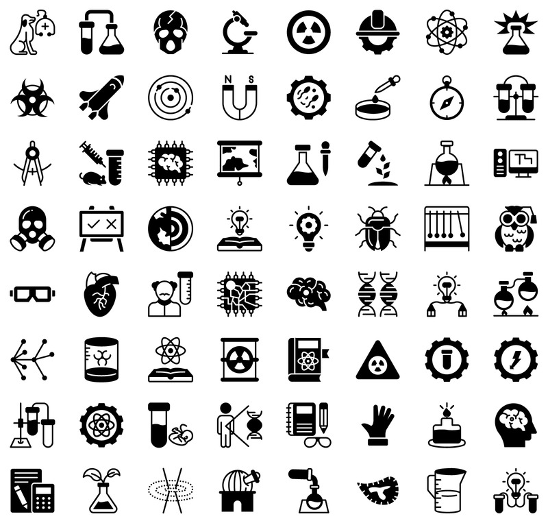 70 uppsättning vetenskapliga experiment platta vektorer ikoner - Features Image 2