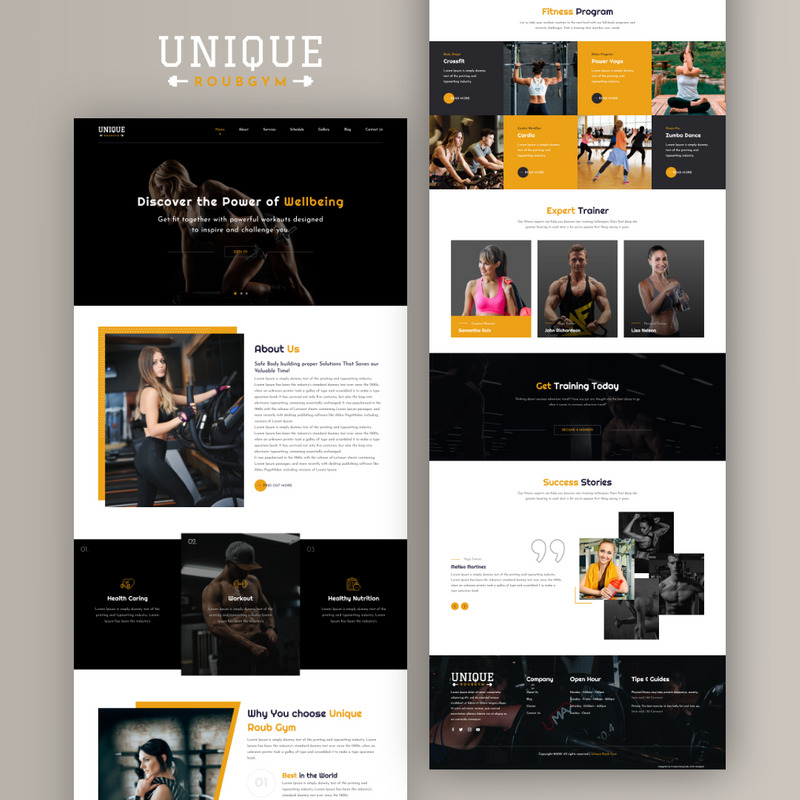 Modello unico per Shopify Roubgym - Caratteristiche Immagine 1