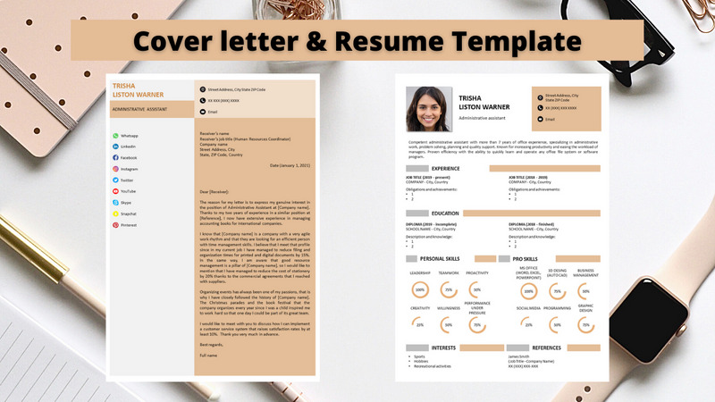 Modello CV #164552 Professional Resume No 16 - Relaxing Cinnamon - Immagine Caratteristiche 1