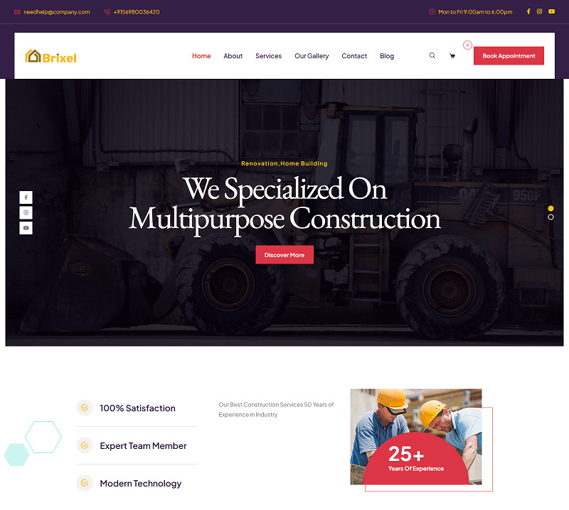 Brixal Construction Html Template - Features Image 1