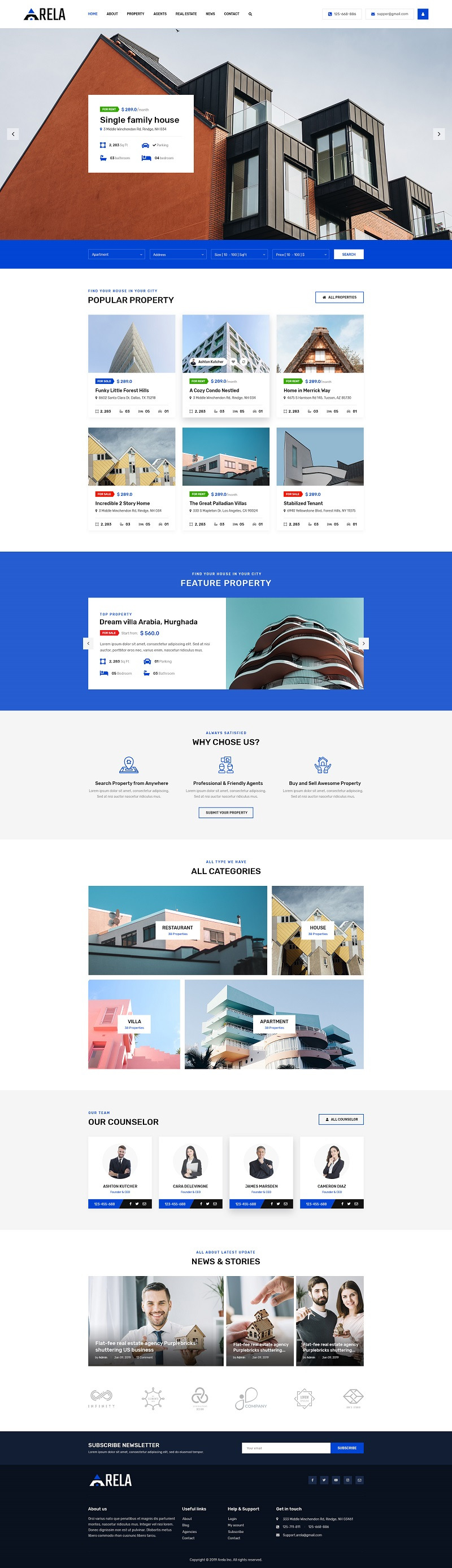 Arela | Real Estate PSD Template - Features Image 1