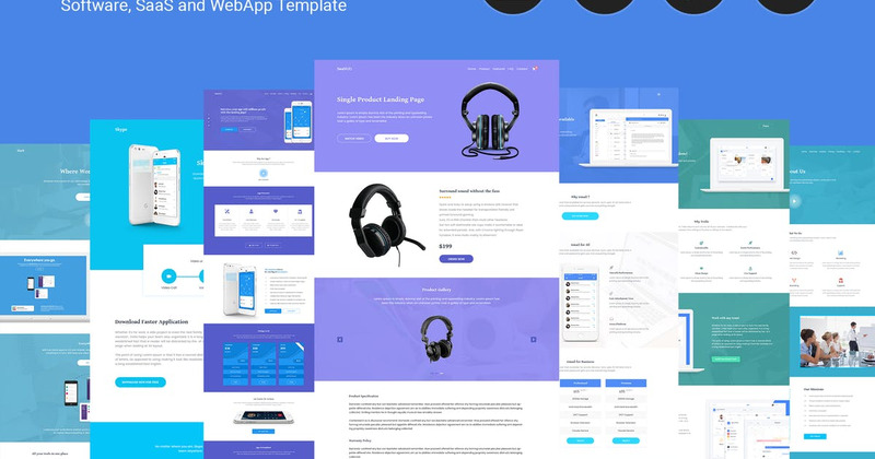SaaSLab - Software, SaaS and WebApp PSD Template - Features Image 1